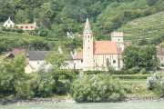 church, village and vineyards on the hillsides